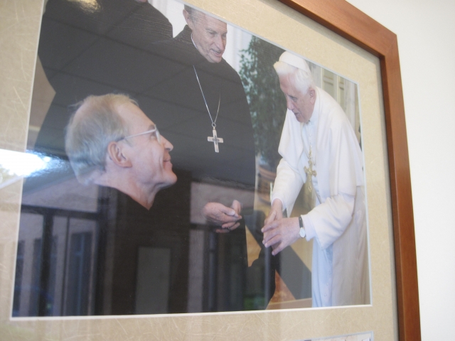 Bill Frerking, now Abbot Thomas of The Priory, in audience with Pope Benedict XVI
